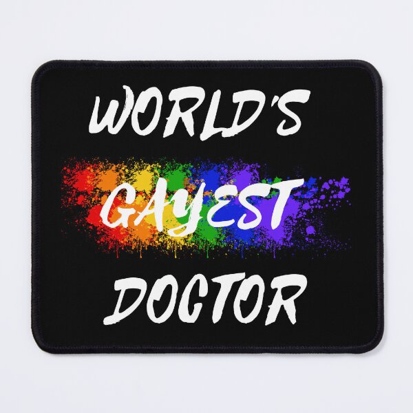 Item preview, World's Gayest Doctor Queer Joke With Rainbow Colors For Proud Gay Doctors In Black designed and sold by LuckyKermit.