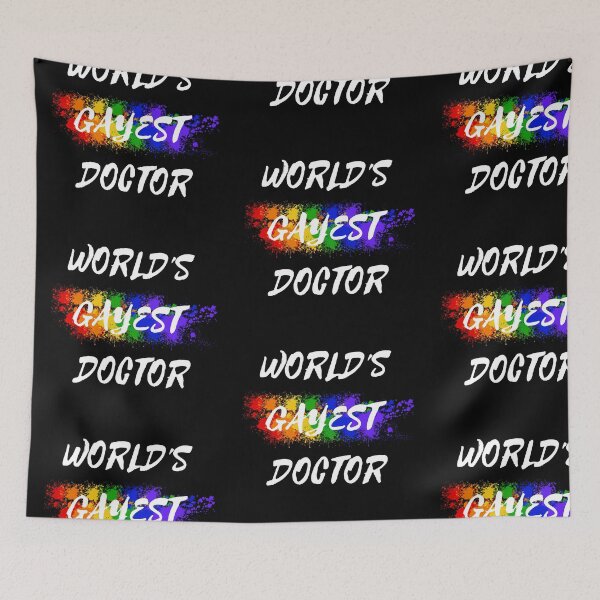 Item preview, World's Gayest Doctor Queer Joke With Rainbow Colors For Proud Gay Doctors In Black designed and sold by LuckyKermit.