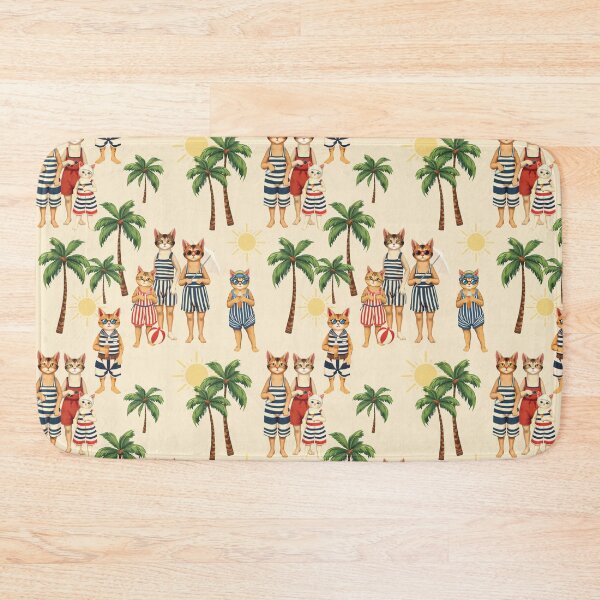 Item preview, Anthropomorphic Cat Family on a Beach | Summer Vacation designed and sold by UnhingedBird.