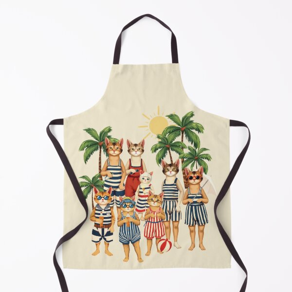 Item preview, Anthropomorphic Cat Family on a Beach | Summer Vacation designed and sold by UnhingedBird.