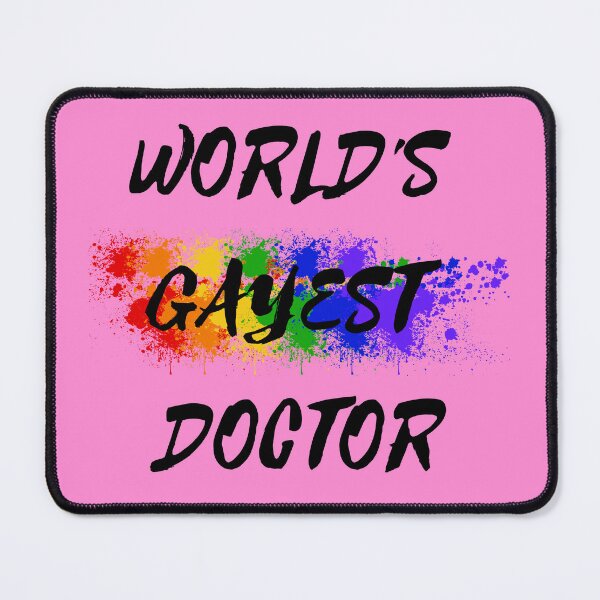 Item preview, World's Gayest Doctor Queer Joke With Rainbow Colors For Proud Gay Doctors In Pink designed and sold by LuckyKermit.