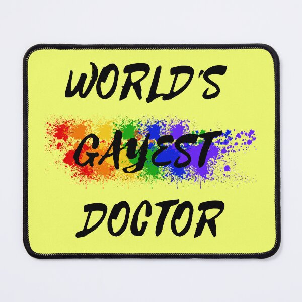 Item preview, World's Gayest Doctor Queer Joke With Rainbow Colors For Proud Gay Doctors In Yellow designed and sold by LuckyKermit.