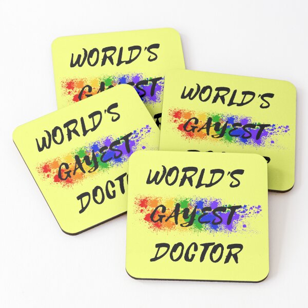 Item preview, World's Gayest Doctor Queer Joke With Rainbow Colors For Proud Gay Doctors In Yellow designed and sold by LuckyKermit.