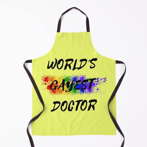 Item preview, World's Gayest Doctor Queer Joke With Rainbow Colors For Proud Gay Doctors In Yellow designed and sold by LuckyKermit.