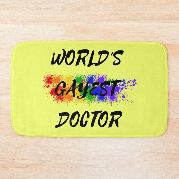 Item preview, World's Gayest Doctor Queer Joke With Rainbow Colors For Proud Gay Doctors In Yellow designed and sold by LuckyKermit.