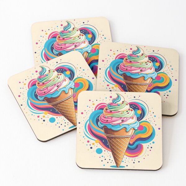 Item preview, Swirl of Colors: Whimsical Rainbow Ice Cream Cone designed and sold by Prism Palette Studio.
