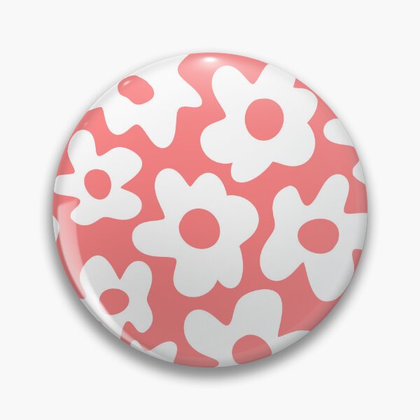 Item preview, Pink White Retro Flowers Pattern designed and sold by Jeallan Designs.