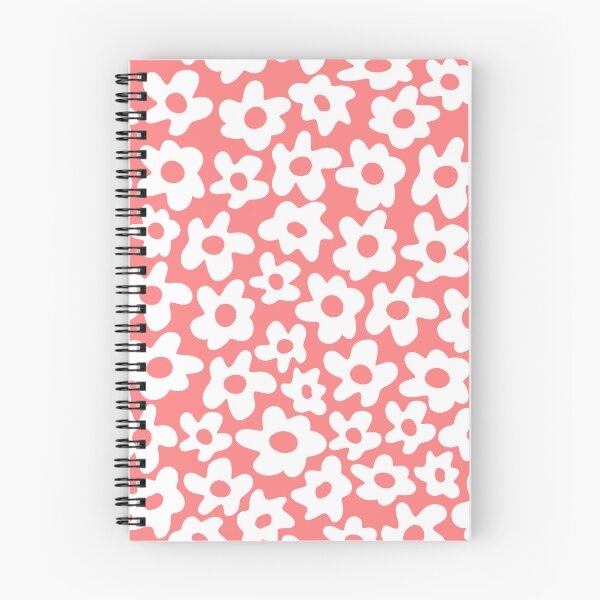 Item preview, Pink White Retro Flowers Pattern designed and sold by Jeallan Designs.