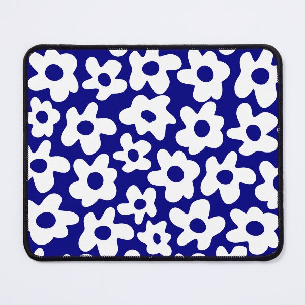 Item preview, Blue White Retro Flowers Pattern designed and sold by Jeallan Designs.