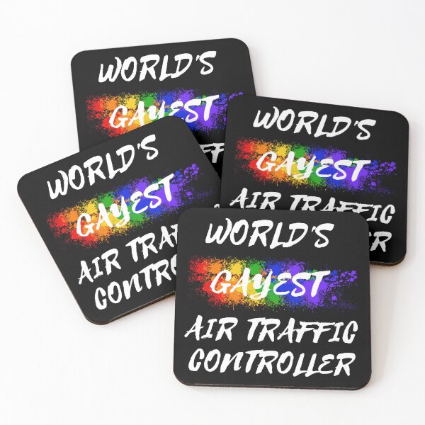 Item preview, World's Gayest Air Traffic Controller Gay Joke With Rainbow Colors For Pride Month In Black designed and sold by LuckyKermit.