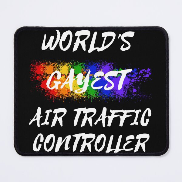 Item preview, World's Gayest Air Traffic Controller Gay Joke With Rainbow Colors For Pride Month In Black designed and sold by LuckyKermit.