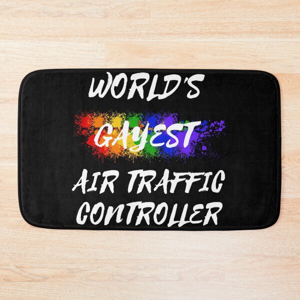 Item preview, World's Gayest Air Traffic Controller Gay Joke With Rainbow Colors For Pride Month In Black designed and sold by LuckyKermit.