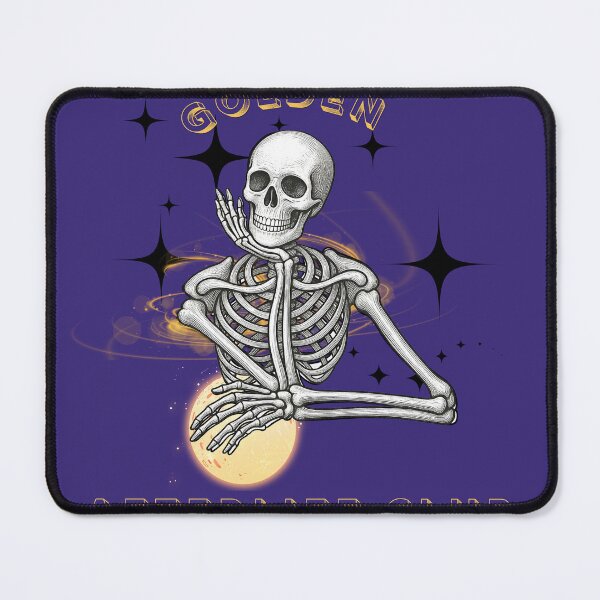 Item preview, Golden Afterlife - Meditating Skeleton Vintage Style designed and sold by MilaVibeStudio.