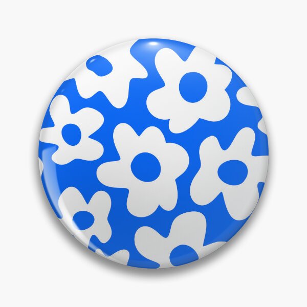 Item preview, Bright Blue Retro Flowers Pattern designed and sold by Jeallan Designs.
