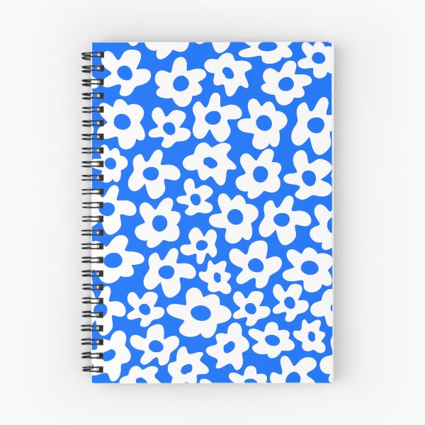 Item preview, Bright Blue Retro Flowers Pattern designed and sold by Jeallan Designs.