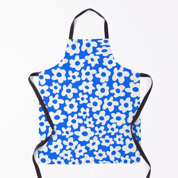 Item preview, Bright Blue Retro Flowers Pattern designed and sold by Jeallan Designs.