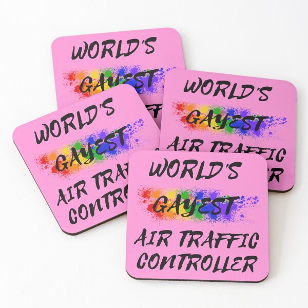 Item preview, World's Gayest Air Traffic Controller Gay Joke With Rainbow Colors For Pride Month In Pink designed and sold by LuckyKermit.