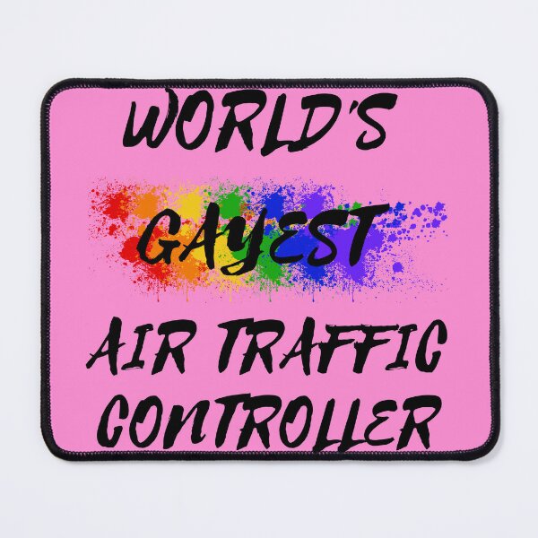 Item preview, World's Gayest Air Traffic Controller Gay Joke With Rainbow Colors For Pride Month In Pink designed and sold by LuckyKermit.
