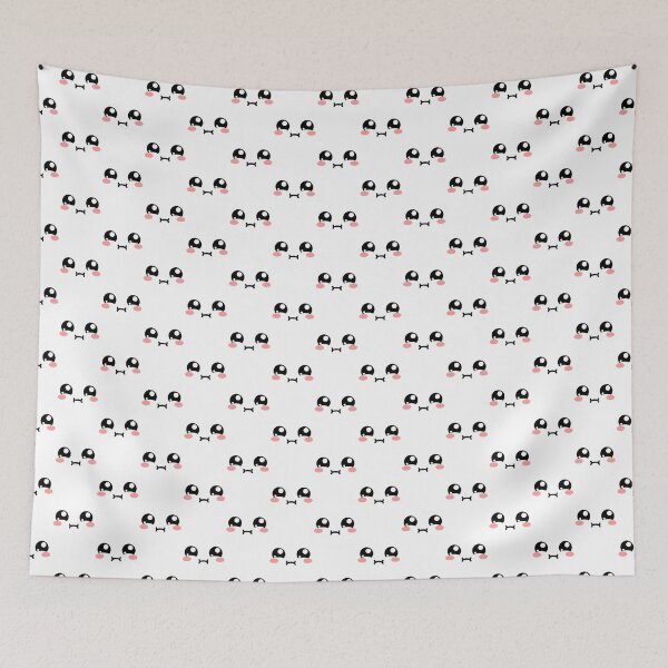 Item preview, Cute kawaii blushing sad chubby face pattern designed and sold by BlushyPrint.