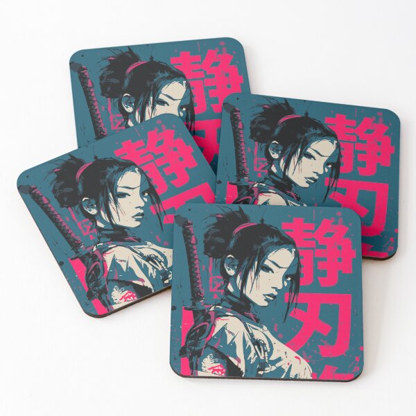 Item preview, Samurai woman katana street art Japan motif designed and sold by drizzd.