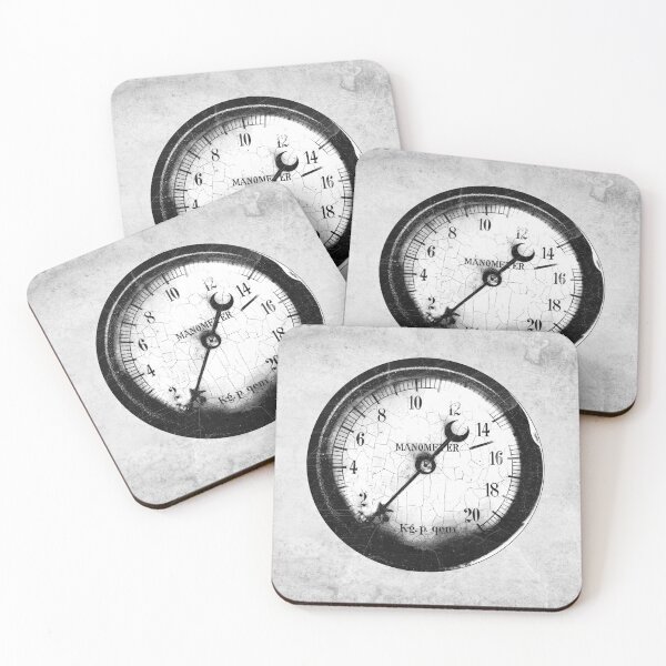 Item preview, Manometer: Vintage Industrial Pressure Gauge Dark Steampunk Illustration designed and sold by Ghoul Enterprises.
