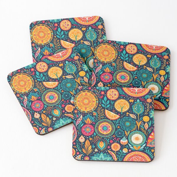 Item preview, Garden of Dreams: Abstract Folk Art Floral Pattern designed and sold by Prism Palette Studio.