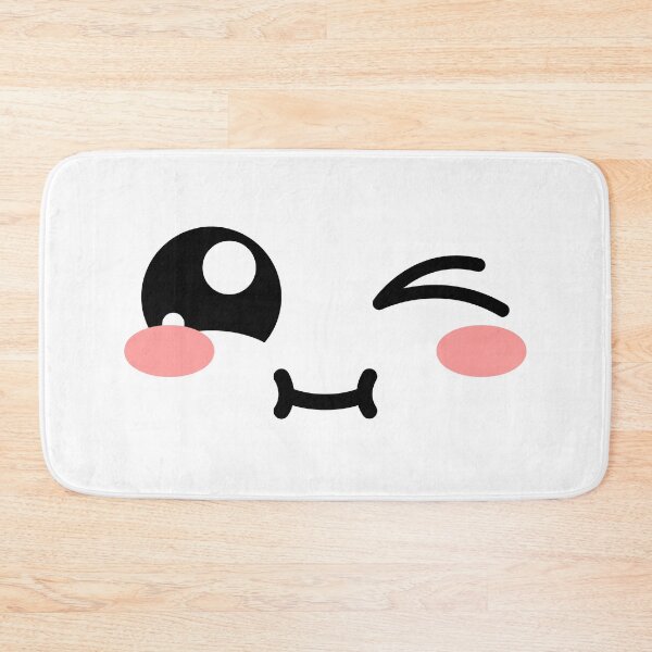 Item preview, Cute kawaii blushing joyful winky chubby face designed and sold by BlushyPrint.