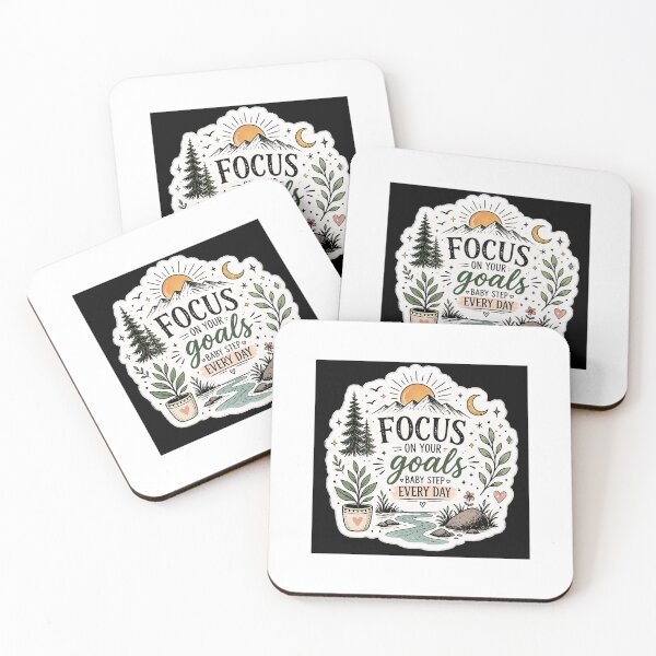 Item preview, Focus On Your Goals Sticker | Motivational Quote Aesthetic | Productivity Mindset Sticker | Positive Daily Reminder designed and sold by DigiAuraStudio.