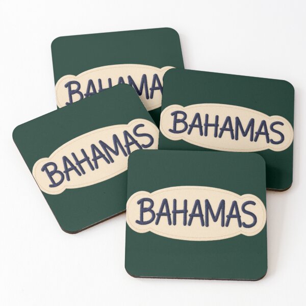 Item preview, Bahamas Navy Blue Embroidered Patch Typography on Cream Background designed and sold by PACS0011.