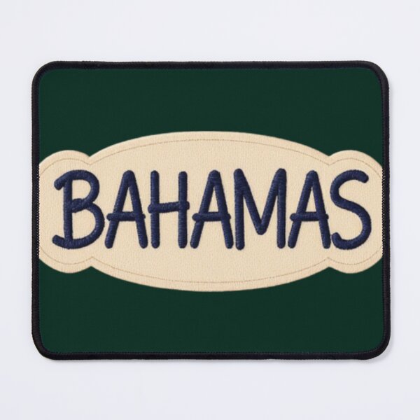Item preview, Bahamas Navy Blue Embroidered Patch Typography on Cream Background designed and sold by PACS0011.