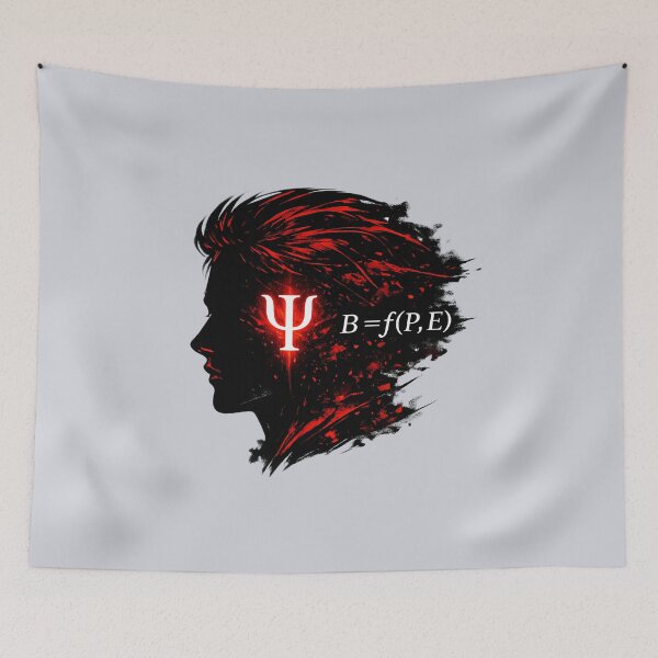 Item preview, Psychology Art – Psi Symbol Mind Design | Behavior = f(P,E) | Dark Red Aesthetic designed and sold by PERSPECTIVERED.