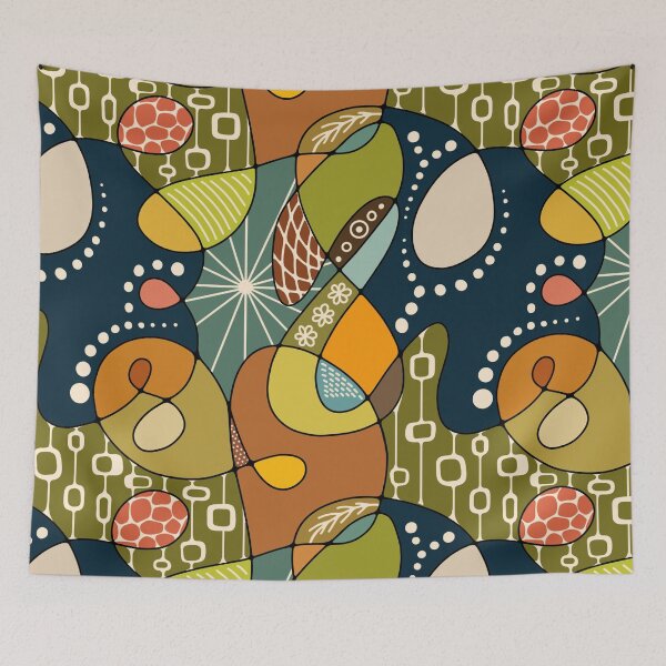 Item preview, Midcentury Zen Doodles designed and sold by Unhinged Heather.