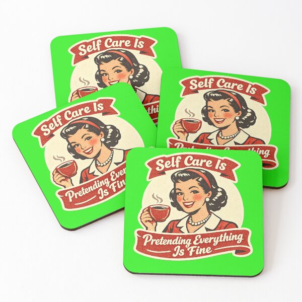 Item preview, Self Care Is Pretending Everything Is Fine Retro Housewife Funny Sarcastic Sticker designed and sold by irfanshikh.