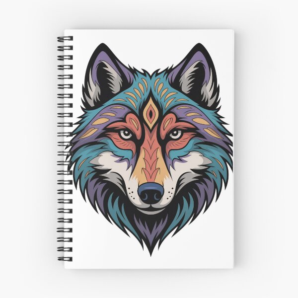 Item preview, Colorful Tribal Wolf Head Boho Mandala Animal Spirit Art Design designed and sold by ArcticFoxStudio.