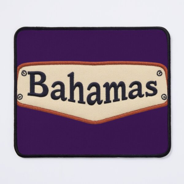 Item preview, Bahamas Navy Blue Embroidered Patch Typography on Cream Background designed and sold by PACS0011.