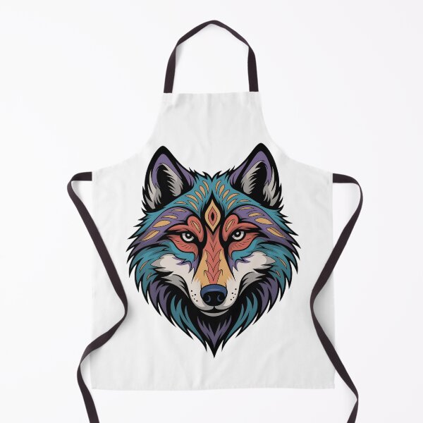Item preview, Colorful Tribal Wolf Head Boho Mandala Animal Spirit Art Design designed and sold by ArcticFoxStudio.