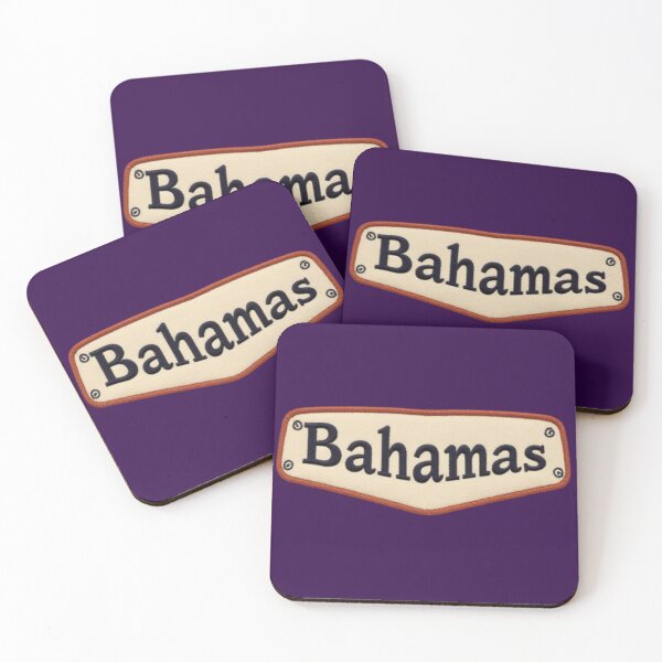 Item preview, Bahamas Navy Blue Embroidered Patch Typography on Cream Background designed and sold by PACS0011.