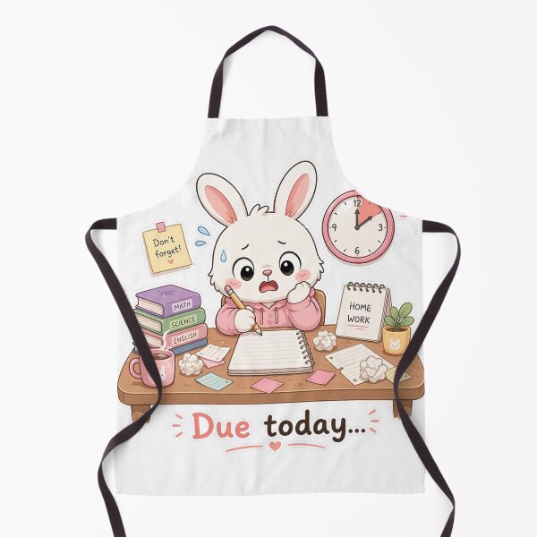 Item preview, Bunny Homework Panic Due Today Study Moment designed and sold by Sadia Jannat.