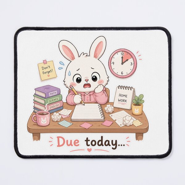 Item preview, Bunny Homework Panic Due Today Study Moment designed and sold by Sadia  Jannat.