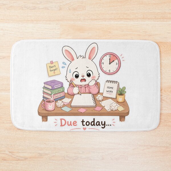 Item preview, Bunny Homework Panic Due Today Study Moment designed and sold by Sadia  Jannat.
