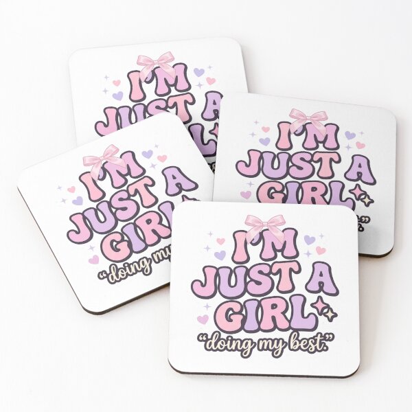 Item preview, I’m Just A Girl Doing My Best Sticker | Cute Coquette Aesthetic | Soft Girl Trend | Pink Bow Feminine Sticker designed and sold by CutePlix.