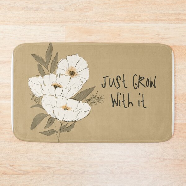 Item preview, Whimsical Botanical Affirmation Art 1G – “Just Grow With It” (Square) designed and sold by Claire_Brown.