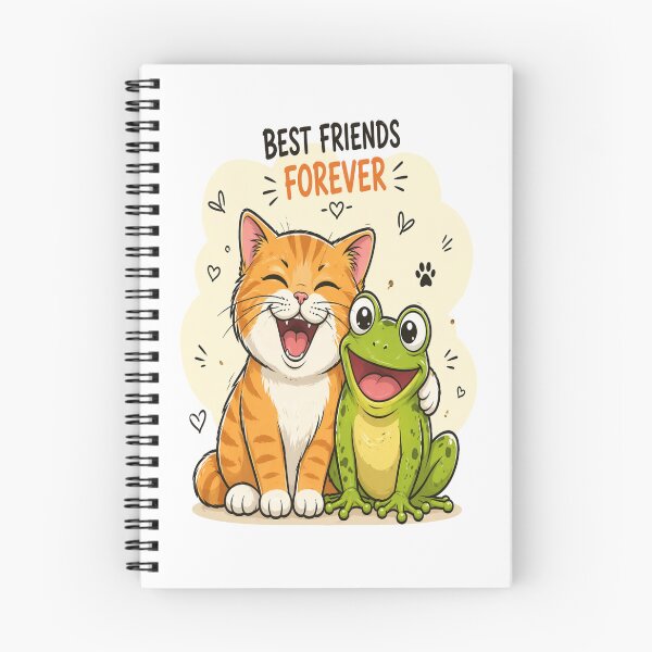 Item preview, Funny Cat & Frog Best Friends | Cute Cartoon Graphic designed and sold by ArtoryNest.