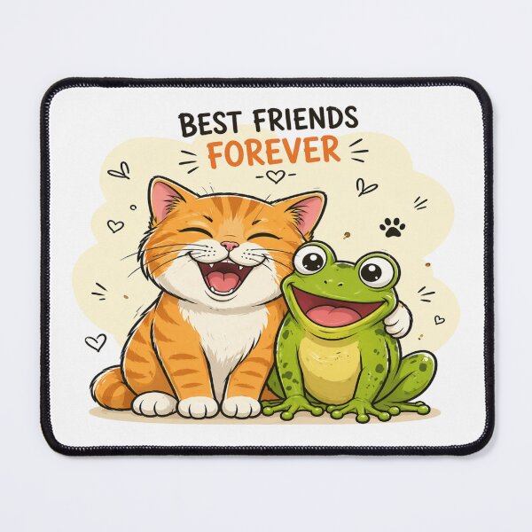 Item preview, Funny Cat & Frog Best Friends | Cute Cartoon Graphic designed and sold by ArtoryNest.