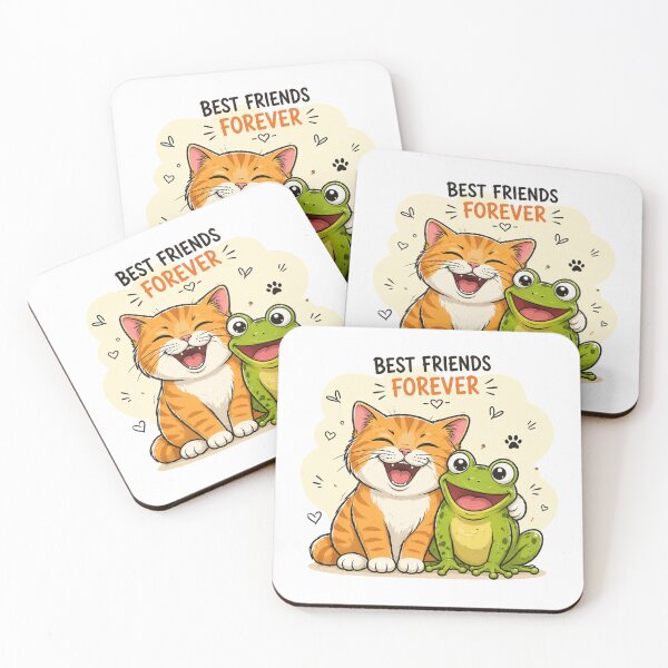 Item preview, Funny Cat & Frog Best Friends | Cute Cartoon Graphic designed and sold by ArtoryNest.