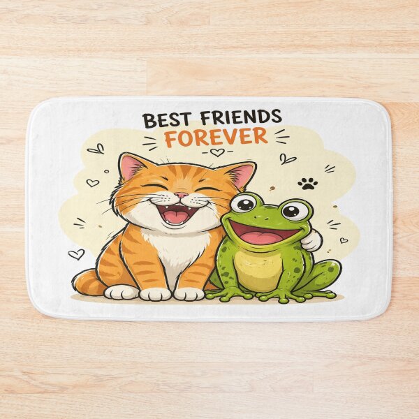 Item preview, Funny Cat & Frog Best Friends | Cute Cartoon Graphic designed and sold by ArtoryNest.