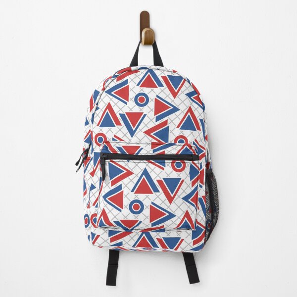 Item preview, Red, blue & white geometric pattern designed and sold by Mint + Midnight.