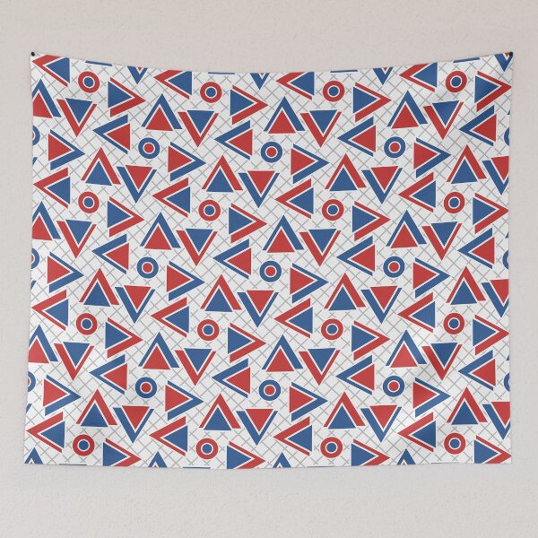 Item preview, Red, blue & white geometric pattern designed and sold by Mint + Midnight.