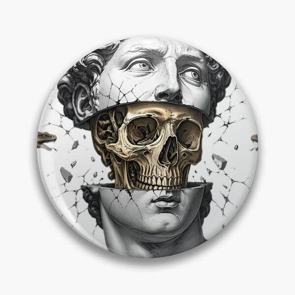 Item preview, Memento Mori Marble Bust — Cracked Statue Skull Gothic Art designed and sold by Yujanne.