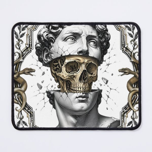 Item preview, Memento Mori Marble Bust — Cracked Statue Skull Gothic Art designed and sold by Yujanne.